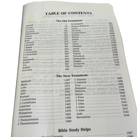 Holy Bible Large Print Black Pleather Cover Gold Gilded Edges 9 1/2x 2" x 6 1/2" - Picture 7 of 13